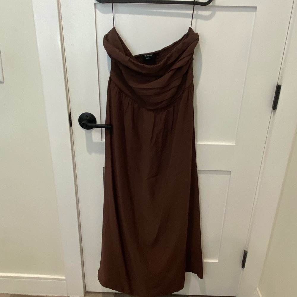Workshop Republic Clothing Chocolate Strapless Dress